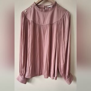 Elegant LOFT Dusty ROSE Dainty Women's Blouse LARGE